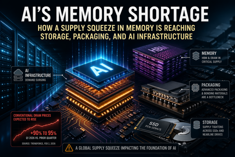 How a Supply Squeeze in Memory Is Reaching Storage, Packaging, and AI Infrastructure