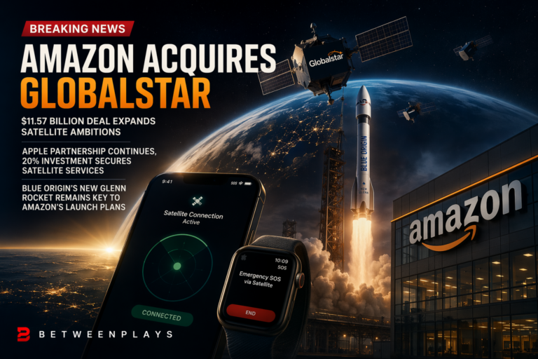 Amazon’s $11.57 billion Globalstar deal expands direct-to-device satellite capabilities, preserves Apple-linked iPhone services and highlights Blue Origin’s importance to Amazon’s wider launch schedule.